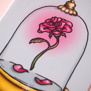 Enchanted Rose - Beauty and the Beast - Postcard