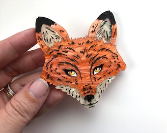 SALE Pearlescent Fox - Laser Cut Acrylic Brooch