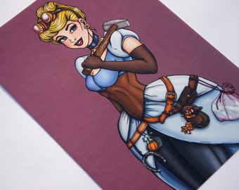 Steampunk Cinderella Postcard by Hungry Designs