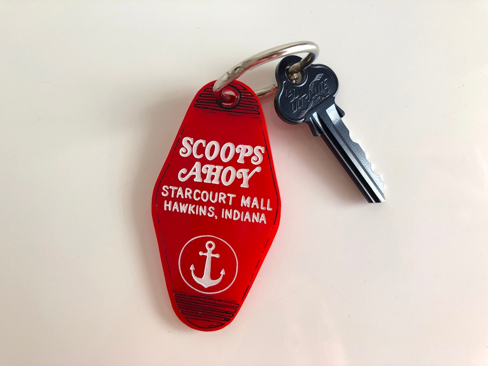 Scoops Ahoy Stranger Things Hotel Room Key Ring Keychain Etsy