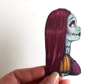 NEW LARGER Princess Profile - Sally - A Nightmare Before Christmas - Laser Cut Wood Brooch