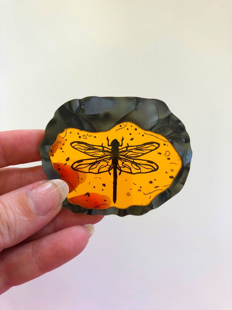 Dragonfly in Amber Outlander Laser Cut Acrylic Brooch image 7