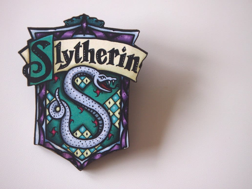 Slytherin House Shield Harry Potter Laser Cut Wood Brooch | Etsy