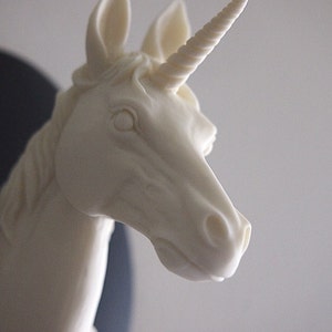Ivory and Black Mounted Unicorn Head Wall Hanging image 4