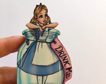 Alice Drink Me Bottle - Alice in Wonderland - Laser Cut Wood Brooch