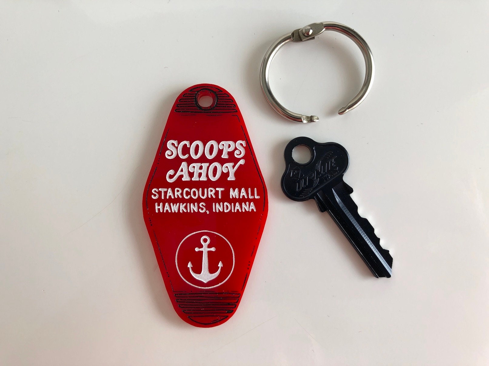 Scoops Ahoy Stranger Things Hotel Room Key Ring Keychain Etsy