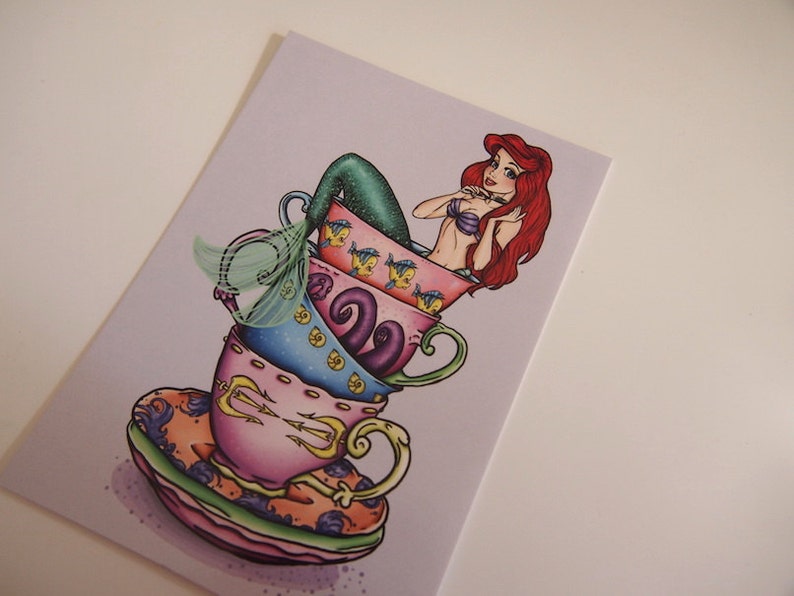 Teacup Ariel The Little Mermaid Postcard image 3