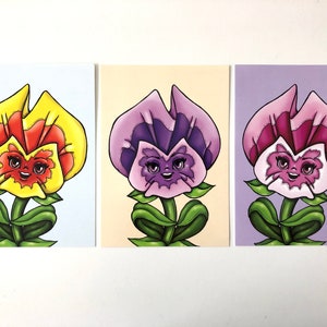 Pansies - Giardino fiorito - Alice nel paese delle meraviglie - SET DI TRE cartoline
