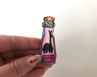 Llama Potion Bottle - The Emperor's New Groove - Laser Cut Wood Brooch