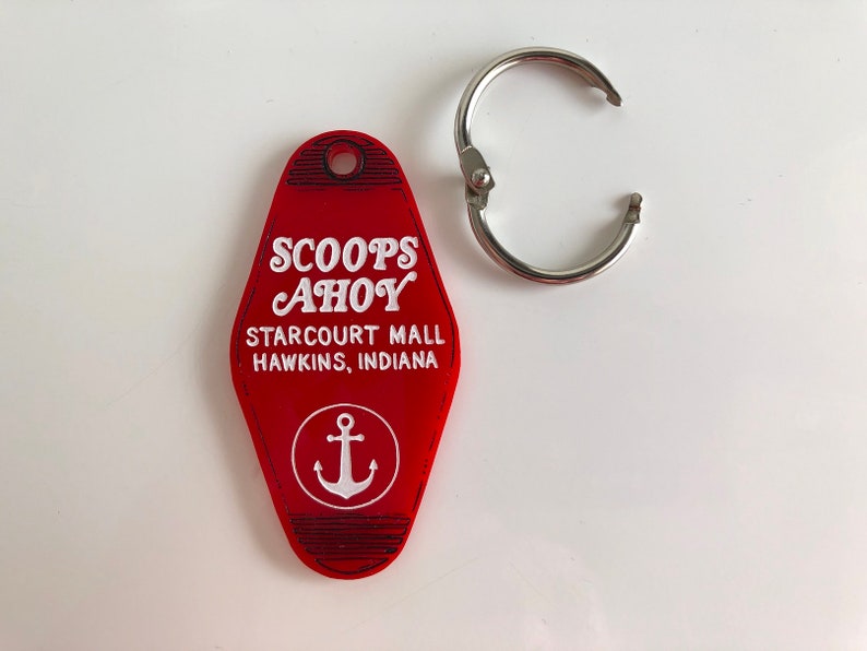Scoops Ahoy Stranger Things Hotel Room Key Ring Keychain Etsy