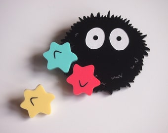 Soot Sprite 2 - Part Laser Cut Acrylic Brooch