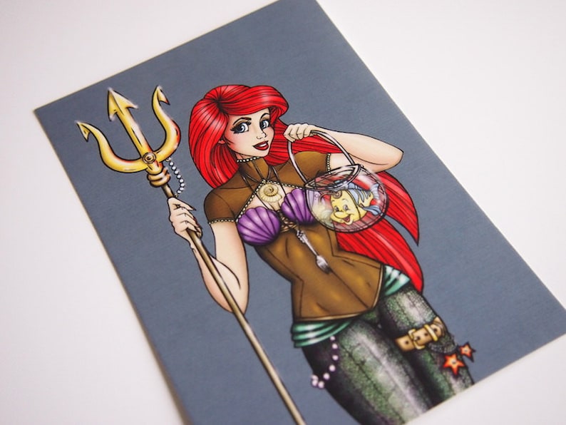 Steampunk Ariel The Little Mermaid Postcard