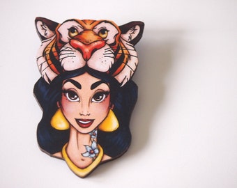 Hunted Jasmine - Aladdin - Laser Cut Wood Brooch