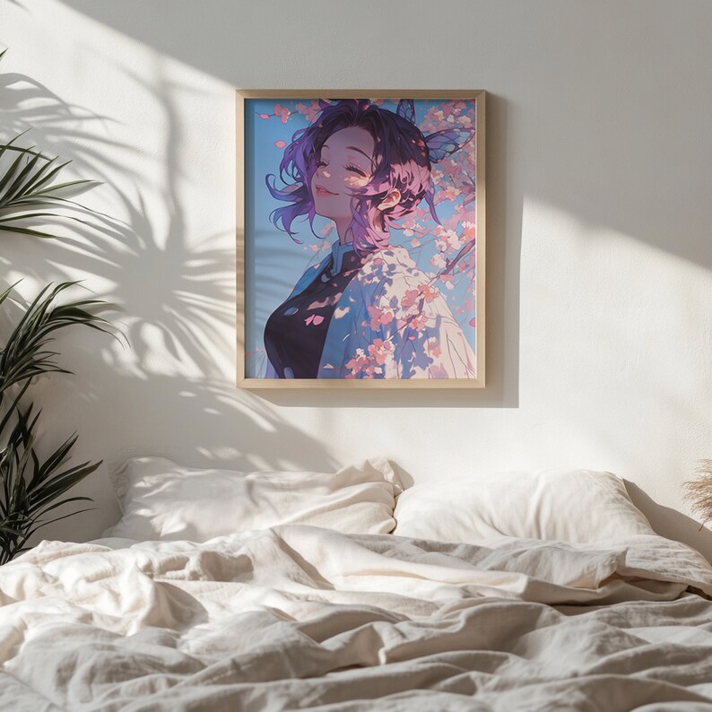 Shinobu Kocho Print Demon Slayer Anime Poster Kawaii Wall Decor Otaku