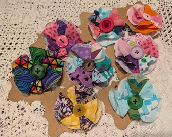 Colorful Fabric Flower Hair Clip, Girls Hair Accessory