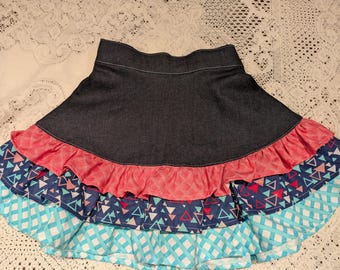 Girls' Colorful Ruffle Skirt