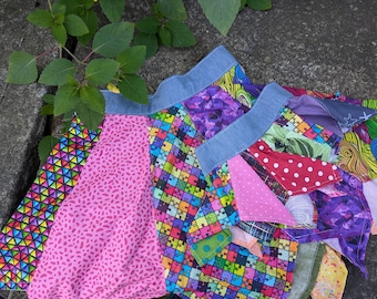 Handkerchief Kids Rainbow skirt Halloween, Red White and Blue