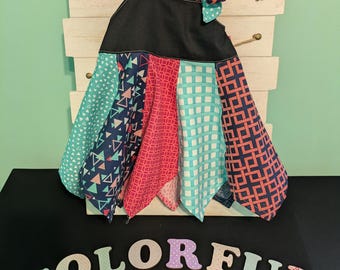 Handmade Colorful Handkerchief Dress, Little Lassies Outfit