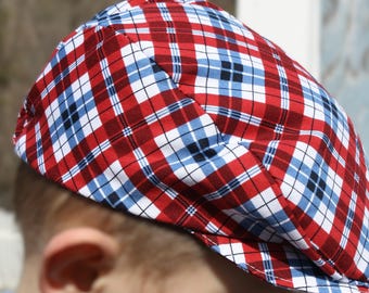 Colorful Plaid Cabbie Hat | Adjustable Newsboy Flat Cap