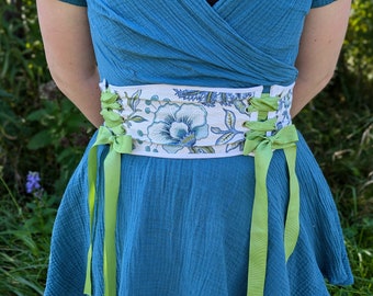 Laced Reversable Corset Belt- handmade