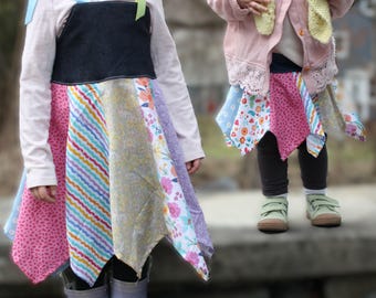 Girls' Handkerchief Dress and Skirt Matching Set, Easter Outfit