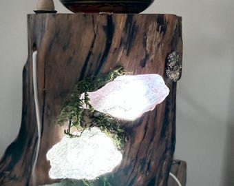 Crystal Lamp with Tibetan Singing Bowl