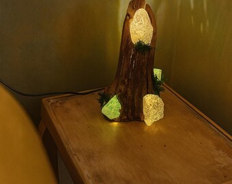 Crystal Lamp Clear Quartz and Florite