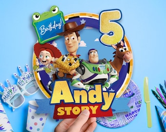 Editable Toy Story 5 Birthday Cake Topper, Custom Party Decor (Digital Download)
