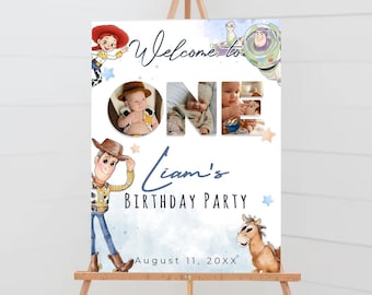 Personalized Birthday Toy Story Welcome Sign – Photo Decor (Digital Download)