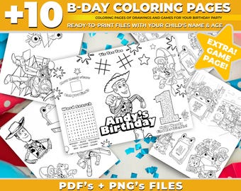 Toy Story 5 Personalized Birthday Coloring Pages & Games (PDF/PNG)