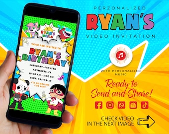 Ryan's Party World Birthday Video Invitation: Personalized Kids Party (Digital Download)