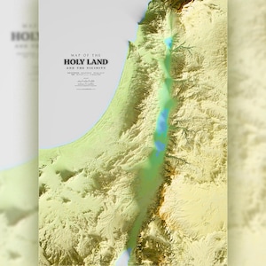 Cartes topographiques et en argile de la TERRE SAINTE, imprimables, papier A0 A1 A2 A3 A4