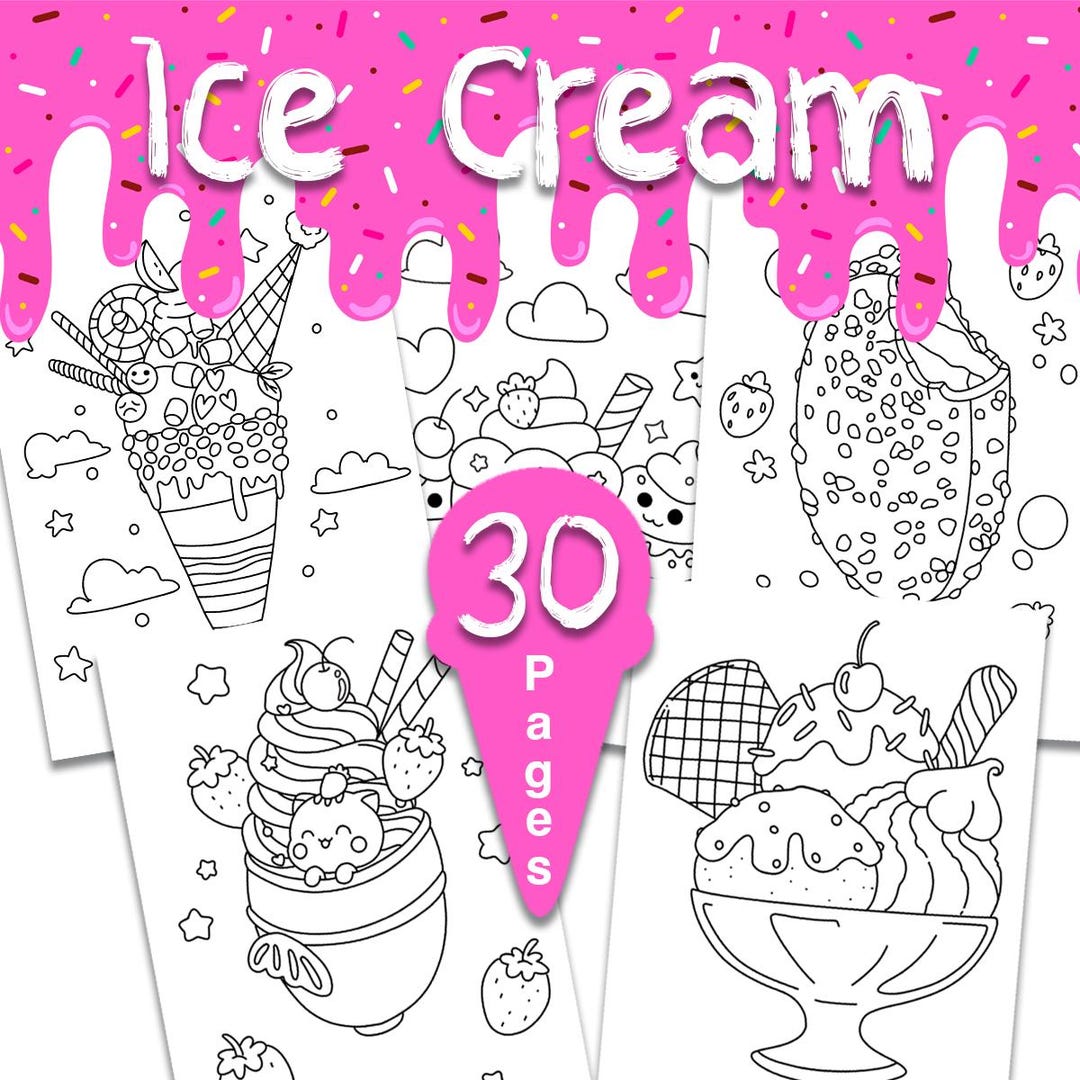 Ice Cream Coloring Pages for Kids Instant Download Printable PDF - Etsy ...