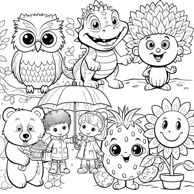 Coloring Pages For Kids Instant Download Printable PDF Etsy