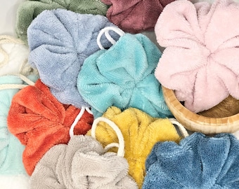 Esponja de ducha de bambú lavable, alternativa sin residuos, esponja de baño reutilizable, ecológica - se vende individualmente o en juegos