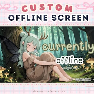 Custom Twitch Offline Screen | Personalized Stream Offline Overlay | VTuber & Cozy Streamer Design