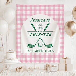 Thir-Tee Birthday Decorations for Him, Golf 30th Birthday Banner, Golf Party Welcome Sign