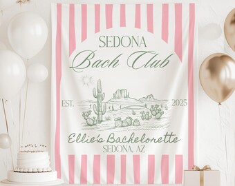 Sedona Bach Club Banner, Sedona Bachelorette Decorations, Arizona Bachelorette Backdrop, Desert Bachelorette Party Decor, Desert Bach Banner