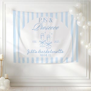 PJs and Prosecco Bachelorette Banner Custom Girls Gone Mild Party Sign Sleepover Bachelorette Decor