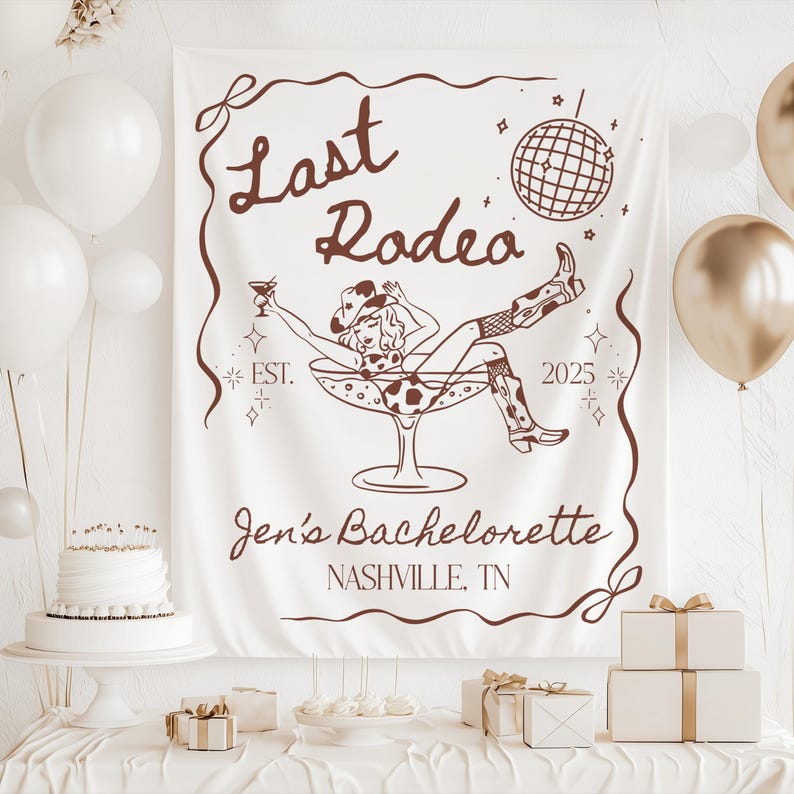 Nashville Bachelorette Party Decorations country music bride backdrop