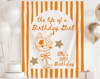 Banner "Life of a Birthday Girl", sfondo "Life of a Birthday Girl", cartello "Life of a Birthday Girl", decorazioni per feste di compleanno di Showgirl