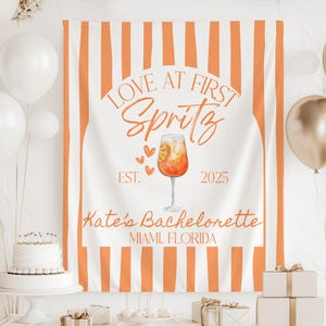 Love At First Spritz Bachelorette Decor, Aperol Spritz Bachelorette Banner, Aperol Spritz Bridal Shower Decor, Aperol Bachelorette Sign