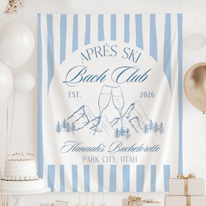 Banner de despedida de soltera après ski, Banner del club de despedida de soltera après ski, Fondo de despedida de soltera de invierno, Decoraciones para despedidas de soltera esquiando, Banner de despedida de soltera en la montaña
