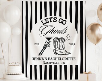 Lets Go Ghouls Bachelorette Banner, Halloween Bachelorette Party Decor, Halloween Bachelorette Banner Bride Ghoul Banner Spooky Bachelorette