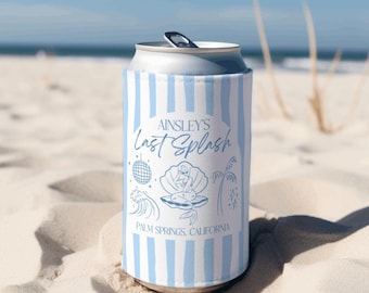 Last Splash Bachelorette Decor, Last Splash Bachelorette Can Cooler, Mermaid Bachelorette Party Favor, Final Splash Bachelorette Can Cooler