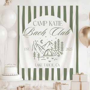 Camp Bachelorette Decor, Camp Bachelorette Banner, Camping Bachelorette Backdrop, Mountain Bachelorette Decor, Camp Bach Decor