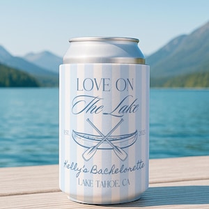 Love on the Lake Can Coolers, Love on the Lake Bachelorette Decorations, Custom Bachelorette Can Coolers, Love on the Lake Party Favor