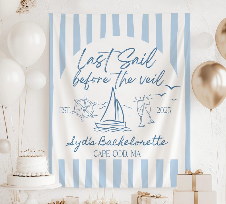 Last Sail Before The Veil Decorations Beach Bachelorette Sign