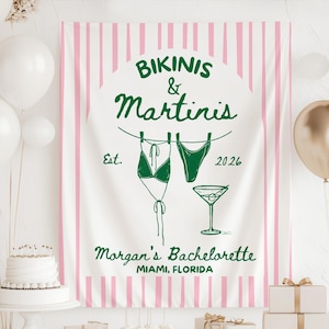 Custom bachelorette banner bikinis martinis bach club party sign
