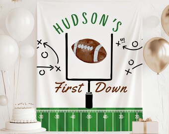 Football Party Birthday Banner & Triangle Flags - Sports Themed Decor For First Birthday Or Game Day - View #6